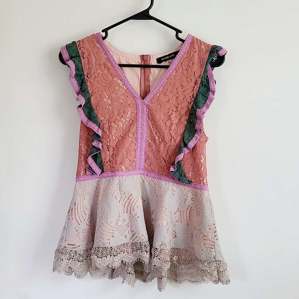 Sugar + Lips Small Lace Top